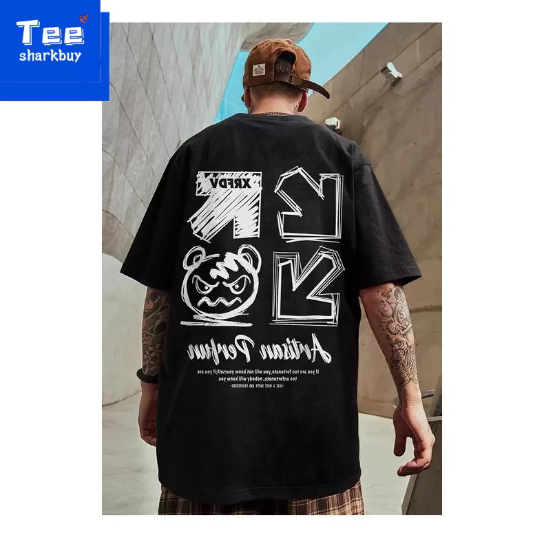 Áo thun unisex TEESHARKBUY ngắn tay với nhiều màu tùy chọn plus size M-5XL