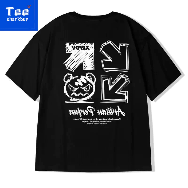Áo thun unisex TEESHARKBUY ngắn tay với nhiều màu tùy chọn plus size M-5XL