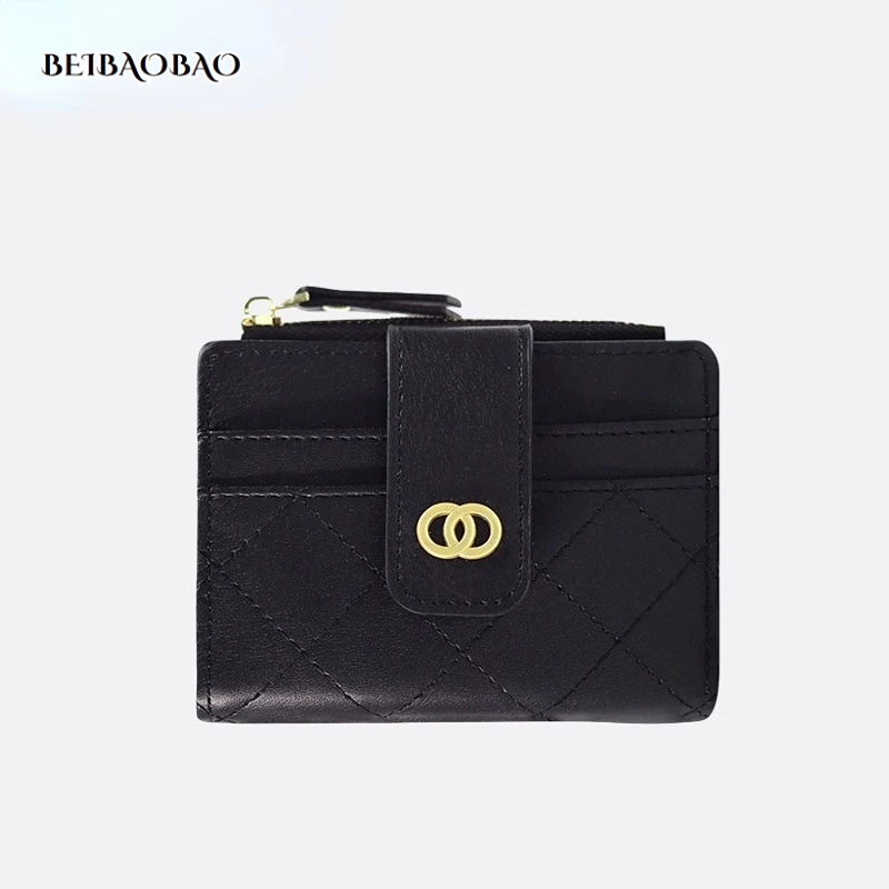 BEIBAOBAO Mới Ví Da Ngắn Phong Cách Hàn Quốc Dành Cho Nữ