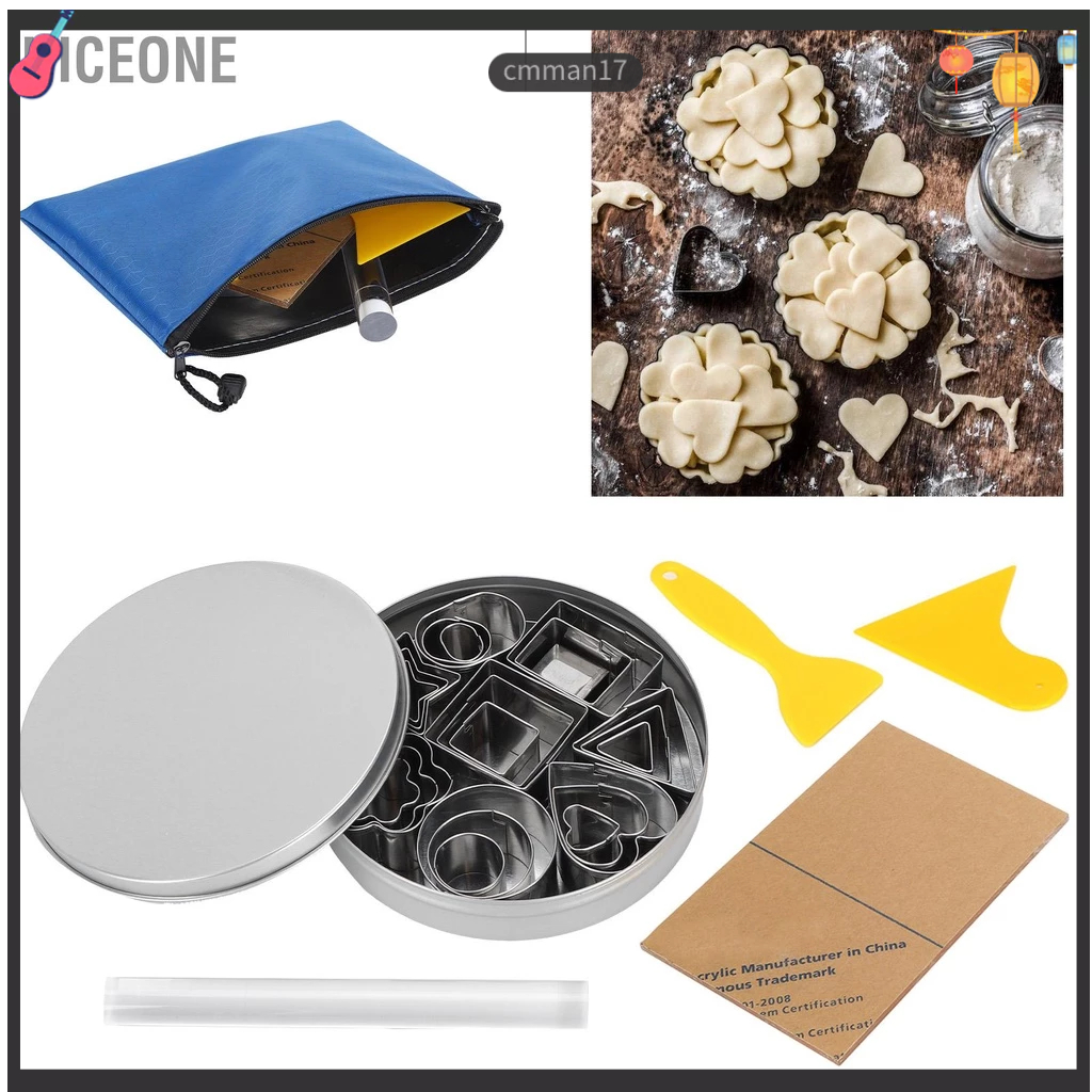 NiceOne 28 Cái Khuôn cắt đất sét Thép không gỉ Hình dạng hình học rỗng Bộ dụng cụ cạo gốm cmman