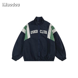 iMaodou Áo Khoác hip hop Đường Phố Màu Sắc retro Thời Trang Xuân Thu 2023