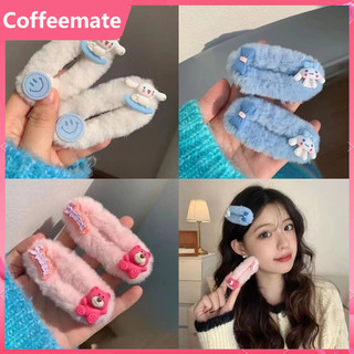 Sanrio Kẹp tóc phối lông kiểu Hàn Quốc dễ thương cho nữ