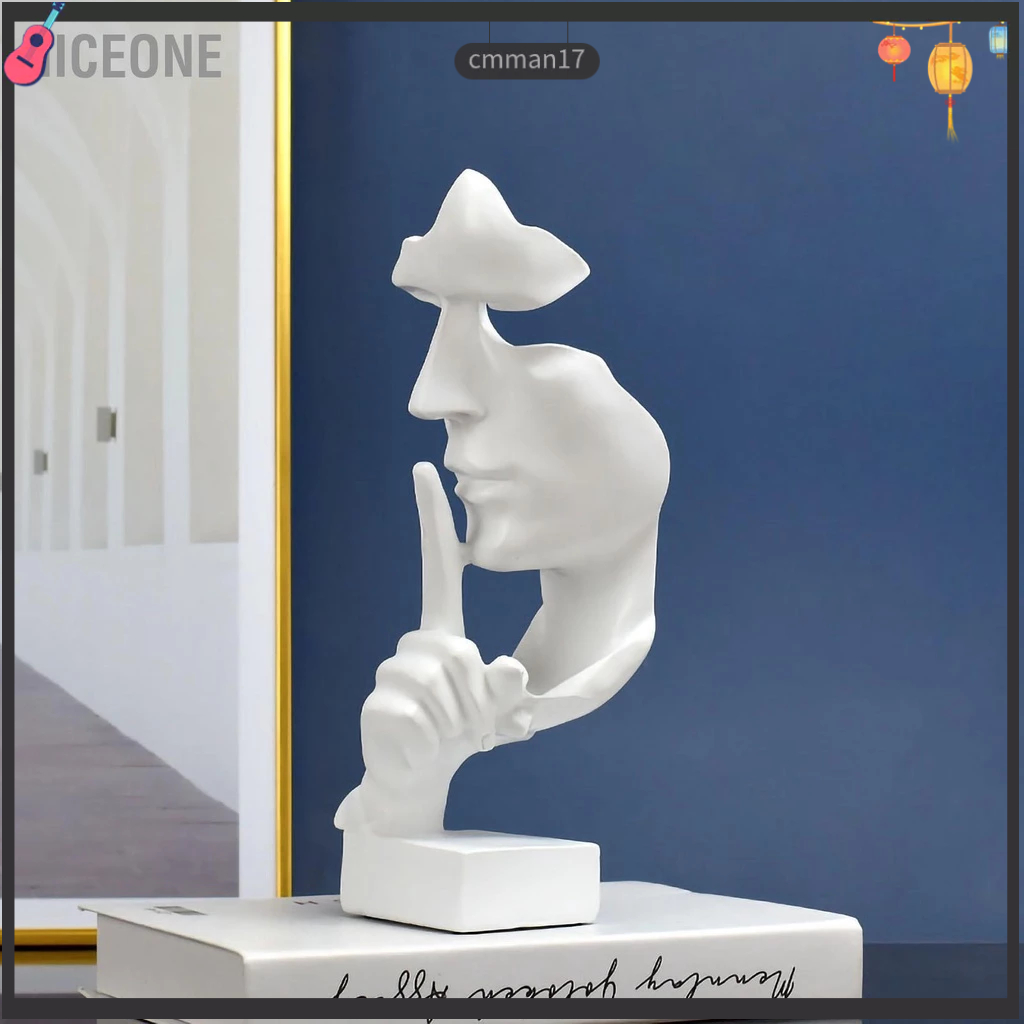 NiceOne Tượng nhà tư tưởng Hình dạng sống động Nhựa tổng hợp nhỏ gọn Trang trí hấp dẫn Im lặng là bức tượng cmman bằng vàng cho gia đình