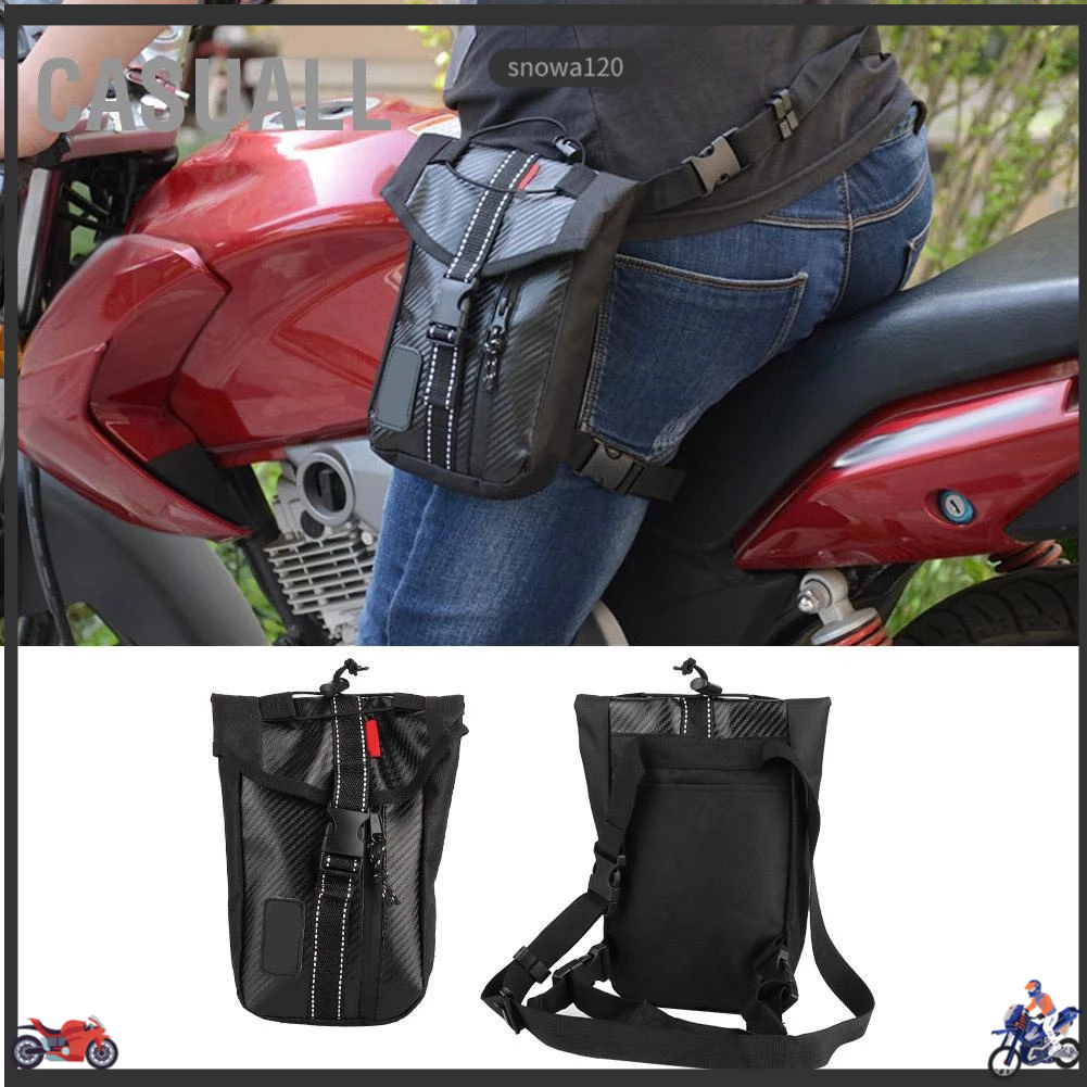 M Bền sợi carbon phong cách xe máy không thấm nước eo eo Leg Bag Cycling Pack