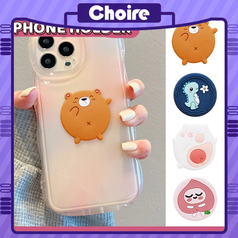 Khung túi khí hoạt hình sáng tạo có thể thu vào PVC mềm dính 3D Giá đỡ điện thoại di động-CH