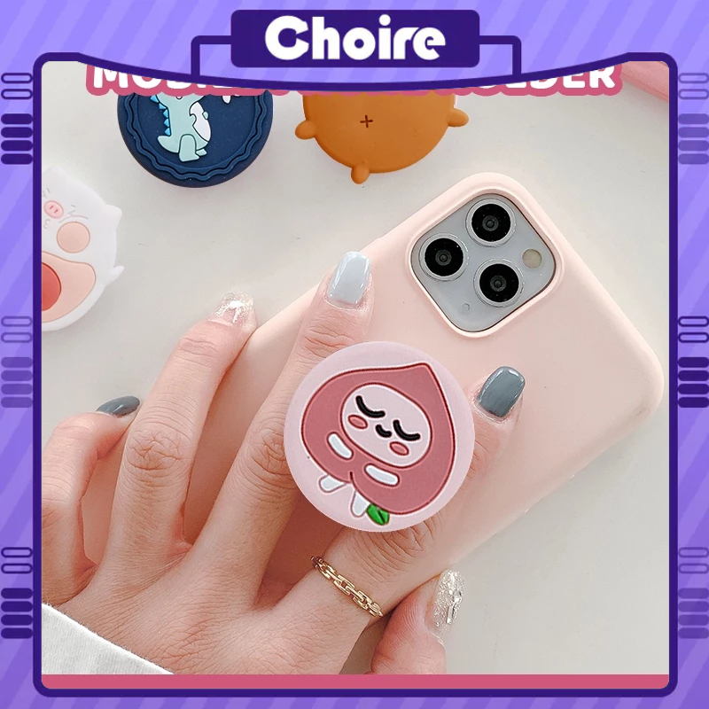 Khung túi khí hoạt hình sáng tạo có thể thu vào PVC mềm dính 3D Giá đỡ điện thoại di động-CH