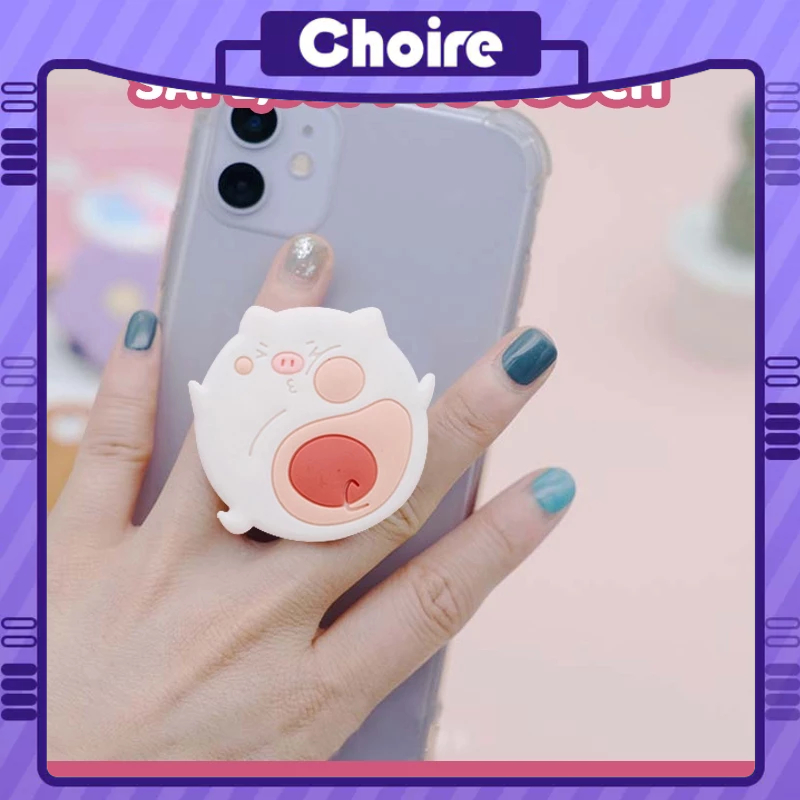 Khung túi khí hoạt hình sáng tạo có thể thu vào PVC mềm dính 3D Giá đỡ điện thoại di động-CH