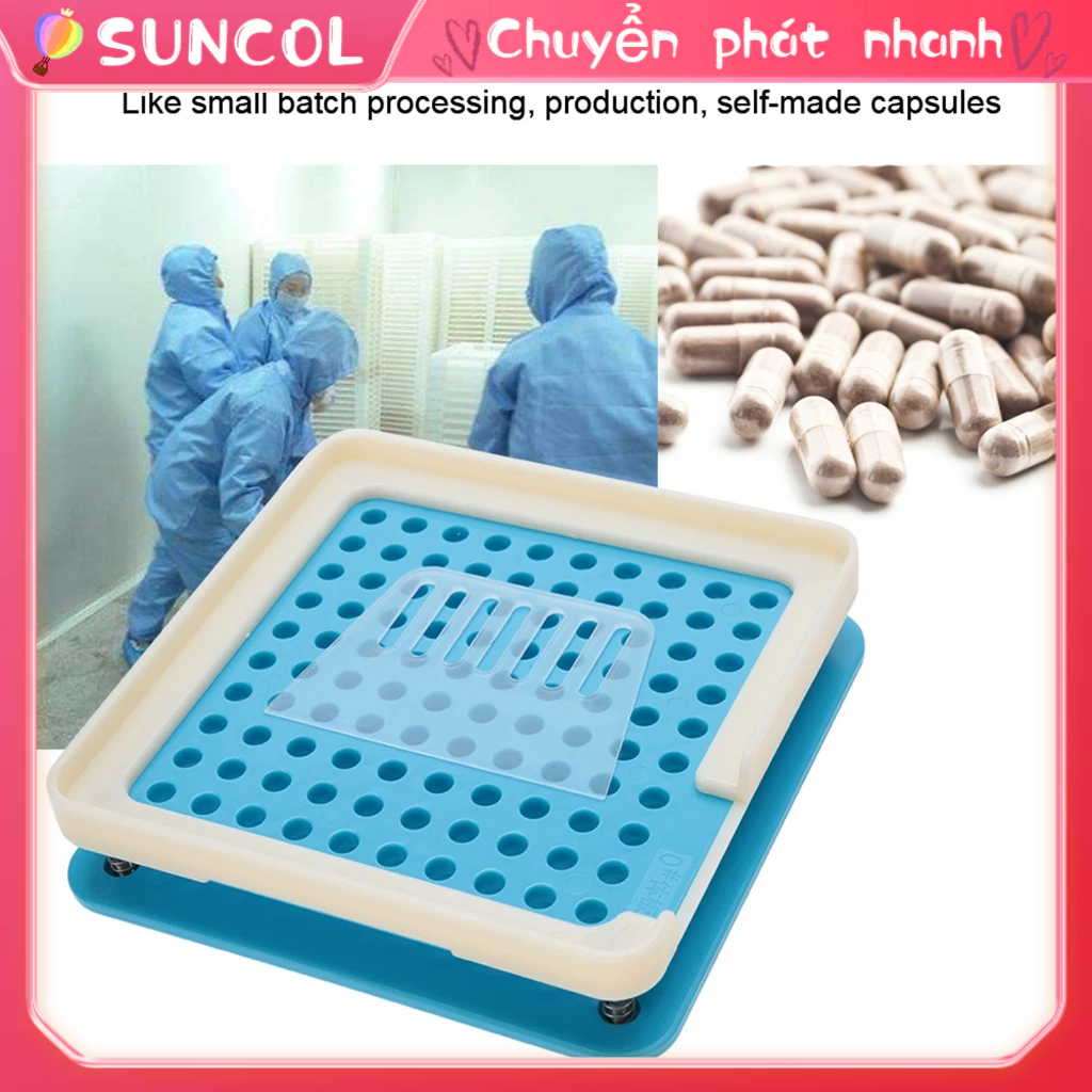 4 loại 100 lỗ Chất làm đầy viên nang rỗng với tấm rải bột Công cụ SUNCOL