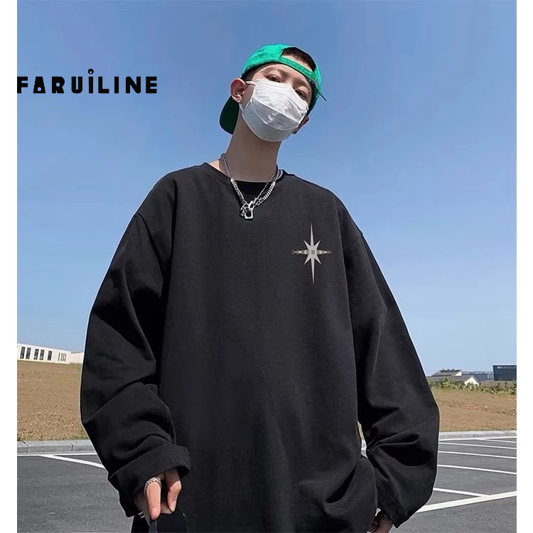 Áo Thun cotton Ngắn Tay Dáng Rộng Thời Trang retro Cá Tính Cho Nam Áo thun nam cổ điển