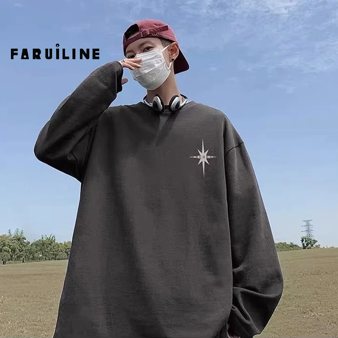 Áo Thun cotton Ngắn Tay Dáng Rộng Thời Trang retro Cá Tính Cho Nam Áo thun nam cổ điển