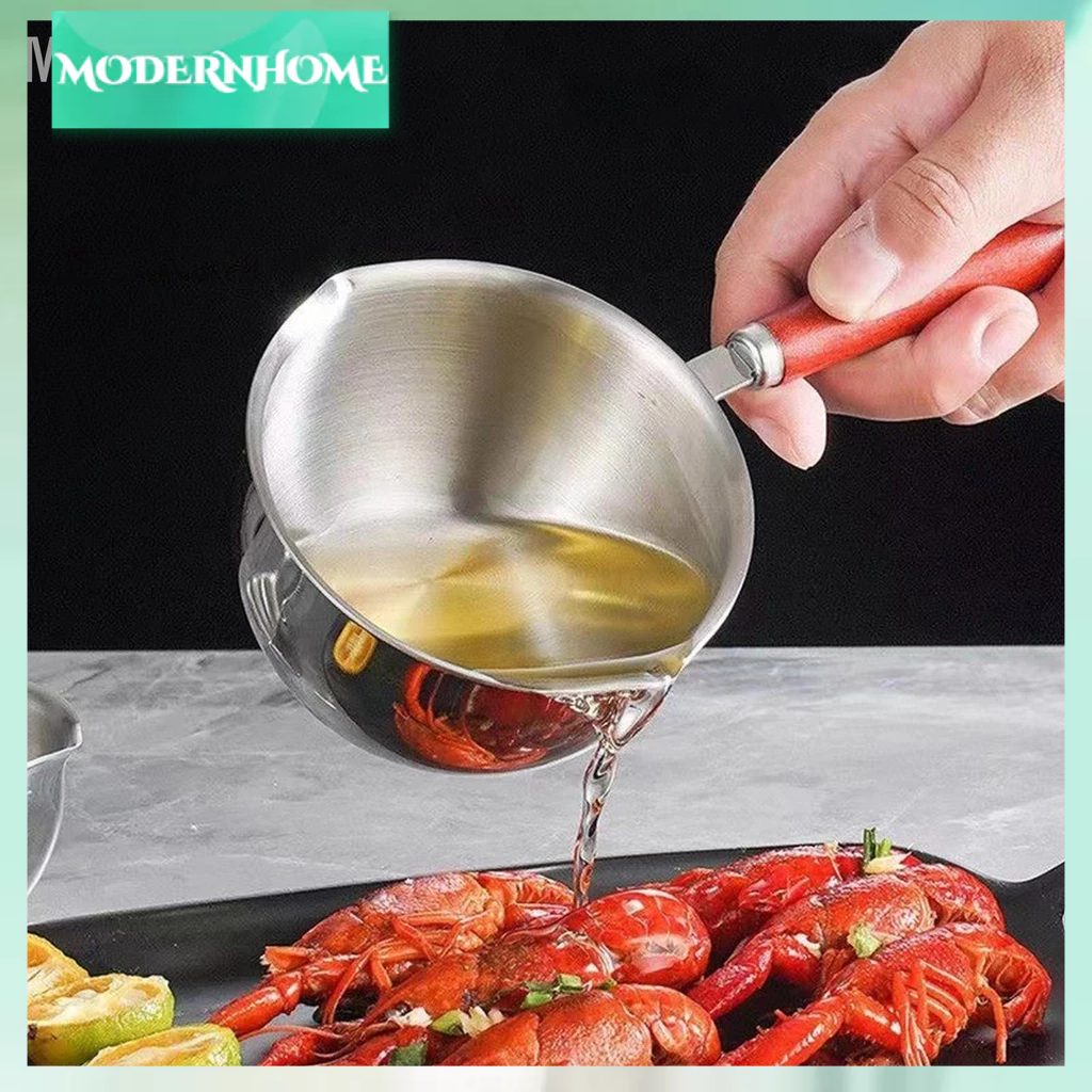 ModernHome Nồi hâm nóng bơ mini 300ml sữa dầu bằng thép không gỉ 304 Chảo nhỏ cho nhà bếp