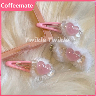 Kẹp tóc kẹp bấm kẹp mỏ vịt trái tim hồng pastel dễ thương
