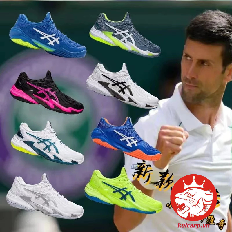 Asics Giày Thể Thao Chơi Bóng Rổ / tennis Cổ Thấp Thoáng Khí Chống Mài Mòn ff 3 r8