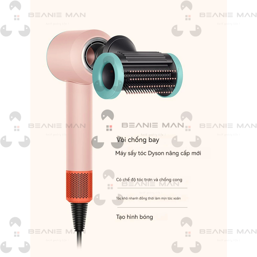 Máy Sấy Tóc anion 1.8m Và 3m Dây Kẹp Và 4 Đầu Kẹp Khác Nhau, 1600w Siêu Khô Tóc Nhanh Và Tạo Kiểu Tóc Nóng Và Lạnh.