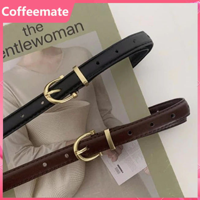 【coffeemate】⚡ Thắt lưng da PU khóa kim loại phong cách mới cho nữ