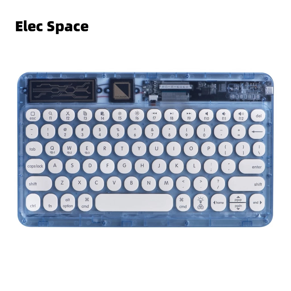 Elec Space Bàn Phím mini Không Dây Loại c 78 Phím Trong Suốt Dùng Để Chơi Game