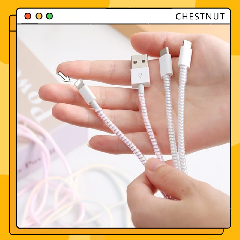 COD❤️1 Dây Xoắn Quấn Bảo Vệ Cáp Tai Nghe Dài 1.4M/55 Inches-CT