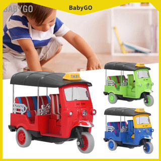 Babygo kéo lại xe ba bánh thái mô phỏng hợp kim tuk đồ chơi hình trẻ em