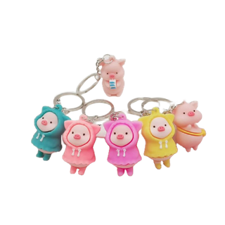 Móc khóa hình heo / heo con / áo mưa dễ thương