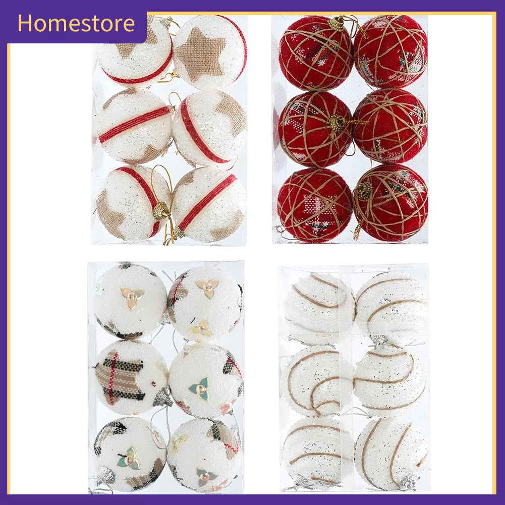 Hộp 6 Trái Châu Trang Trí Cây Thông Giáng Sinh