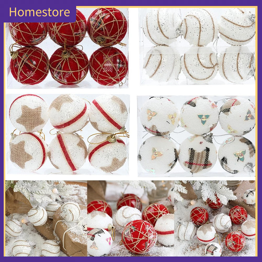 Hộp 6 Trái Châu Trang Trí Cây Thông Giáng Sinh