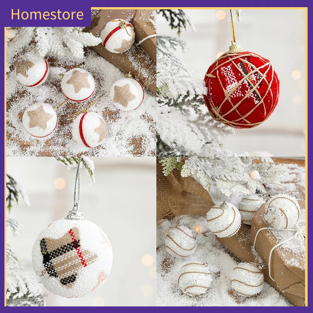 Hộp 6 Trái Châu Trang Trí Cây Thông Giáng Sinh