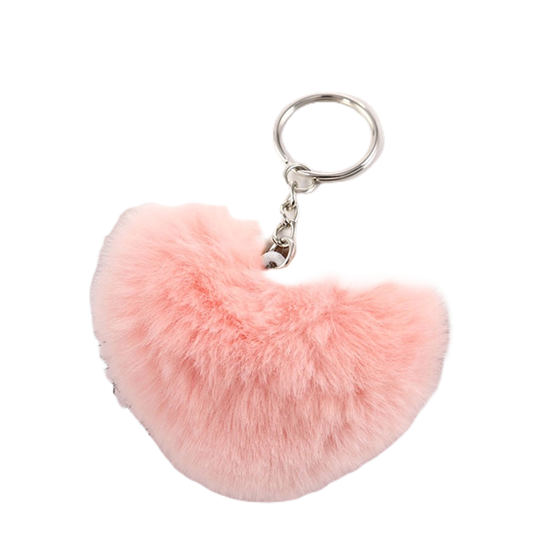 Móc Chìa Khóa Hình Thỏ Pom Pom 8CM Trái Tim Mềm Mại Xinh Xắn Mới