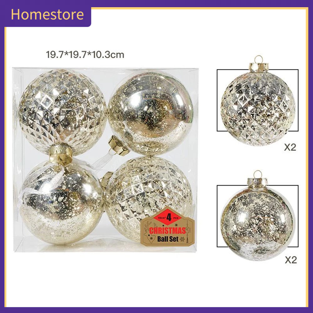 Set 4 Trái Châu 10cm Trang Trí Cây Thông Noel