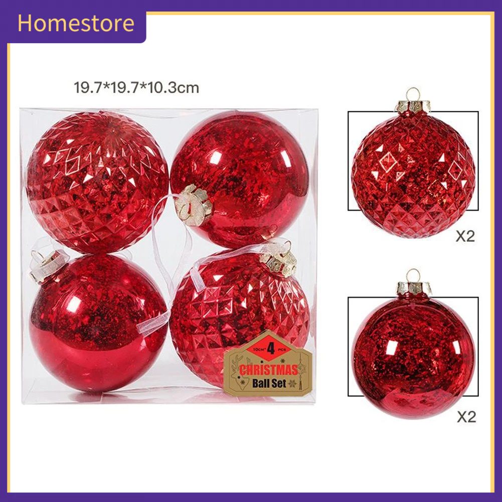 Set 4 Trái Châu 10cm Trang Trí Cây Thông Noel