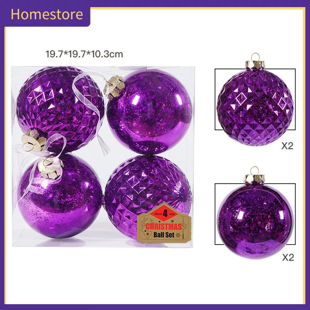 Set 4 Trái Châu 10cm Trang Trí Cây Thông Noel