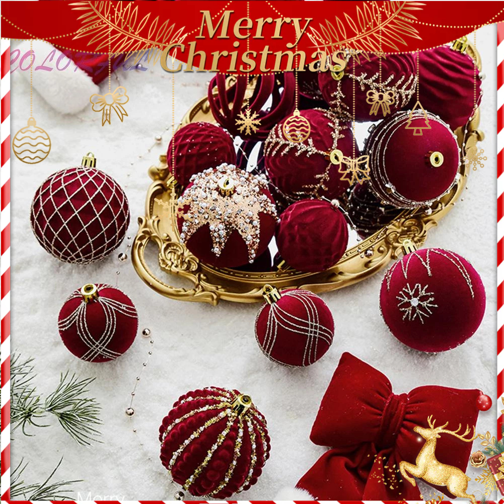 Set 4 Trái Châu Trang Trí Cây Thông Noel Kích Thước 6cm / 8cm