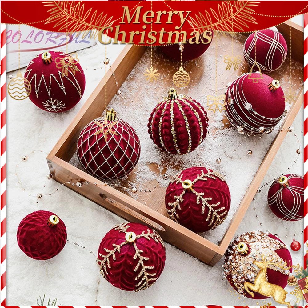 Set 4 Trái Châu Trang Trí Cây Thông Noel Kích Thước 6cm / 8cm