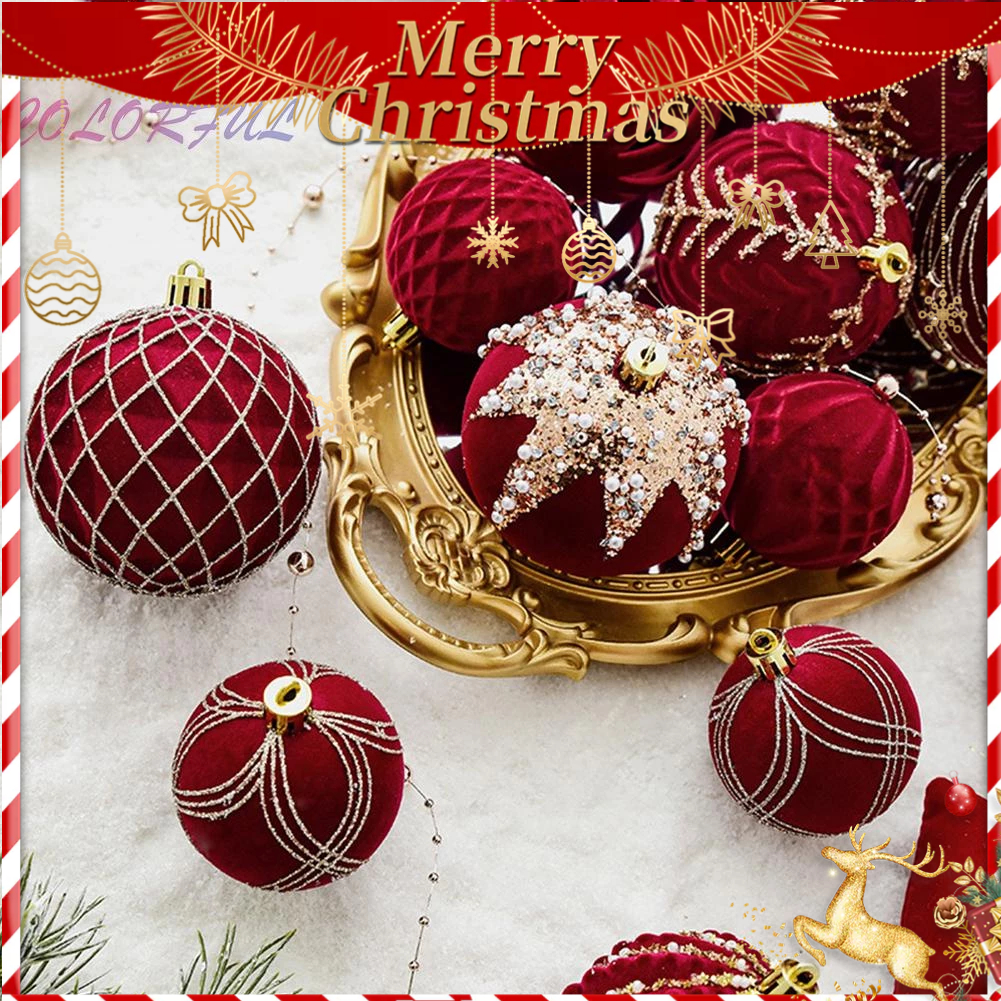Set 4 Trái Châu Trang Trí Cây Thông Noel Kích Thước 6cm / 8cm