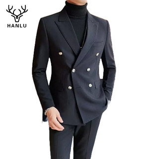 Áo khoác vest cao cấp HANLU dáng ôm phong cách Anh quốc thời trang cao cấp cho nam