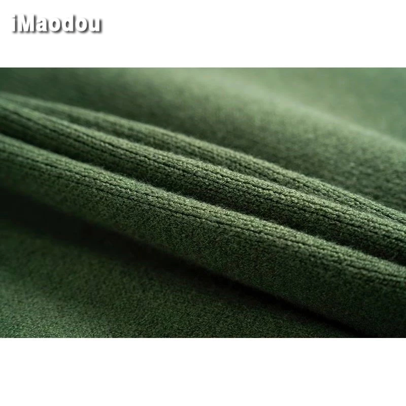 IMaodou Áo sweater Dệt Kim Dáng Rộng Thêu Chữ Phong Cách hip hop Đường Phố Mỹ Cá Tính Cho Nam