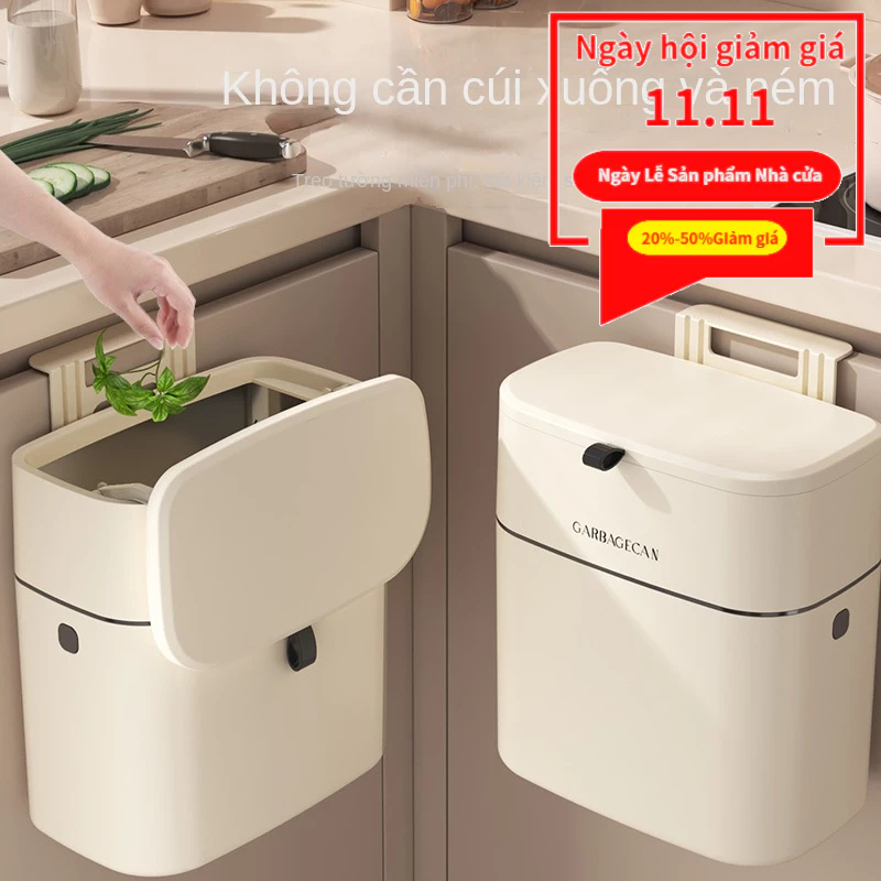 Thùng Đựng Rác Có Nắp Treo Tường / Cửa Tủ Nhà Bếp / Nhà Vệ Sinh