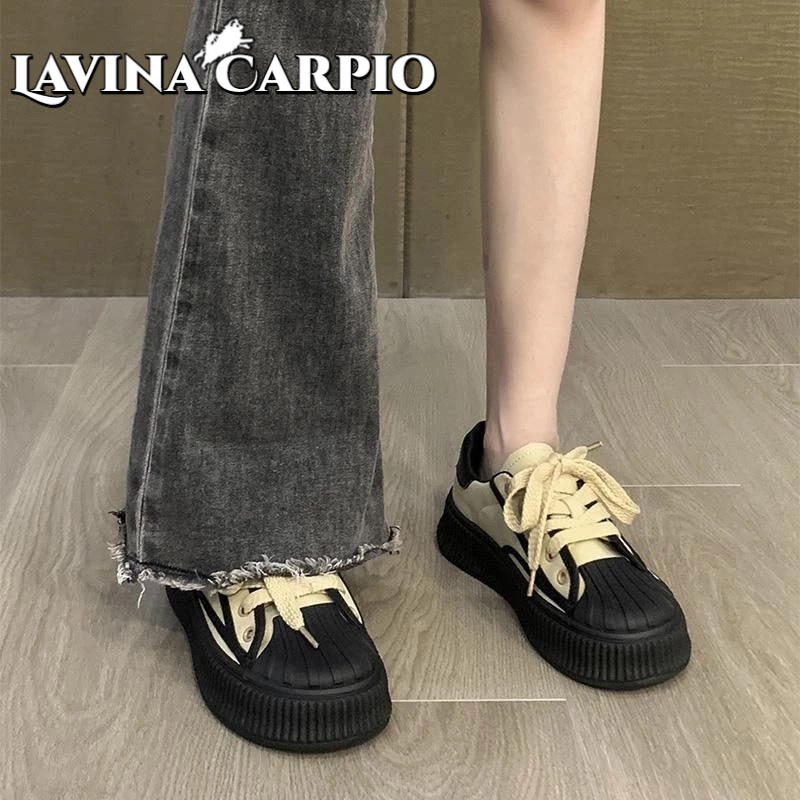Giày thể thao LAVINA CARPIO đế dày phối màu đơn giản thời trang dành cho nữ