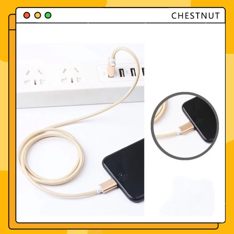 Dây Cáp Sạc Dây Dù dài 1m Cho Phụ Kiện Tai nghe Bluetooth Pin Dự Phòng -CT