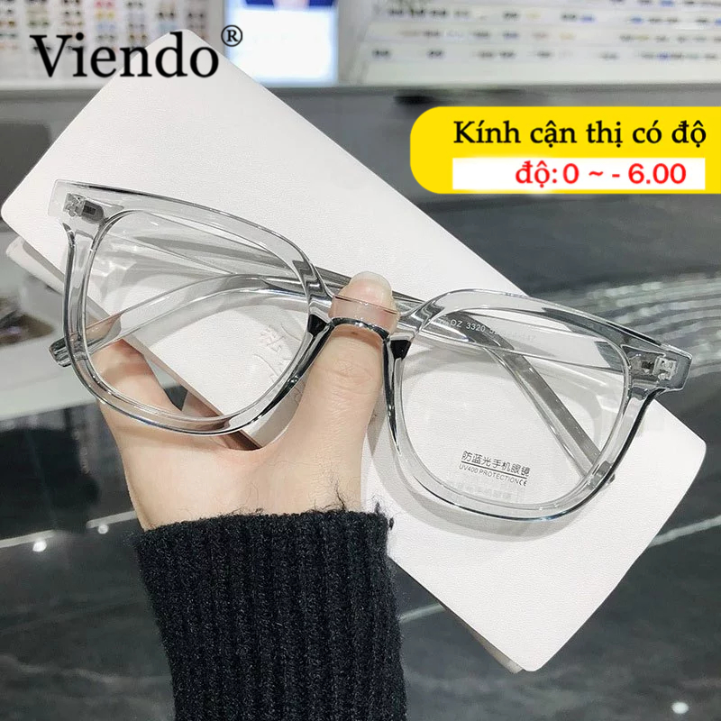 Mắt kính VIENDO gọng vuông bằng nhựa đổi màu chống ánh sáng xanh chống tia UV màu sắc thời trang cho nam và nữ