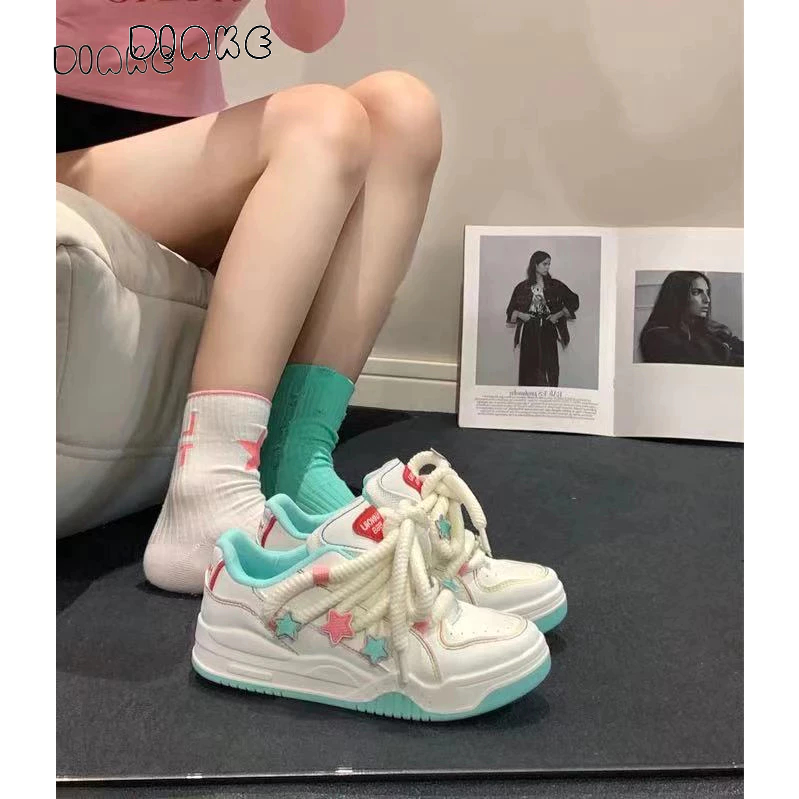 Giày Sneaker Vải Smile Đáng Yêu Đế Bằng Phối Dây Bản To Giày Thể Thao Kiểu Nữ Mới 2023