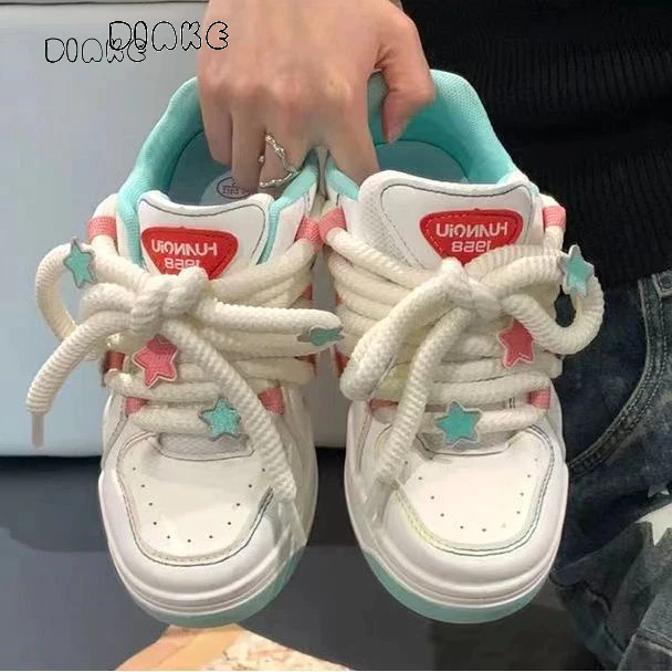 Giày Sneaker Vải Smile Đáng Yêu Đế Bằng Phối Dây Bản To Giày Thể Thao Kiểu Nữ Mới 2023