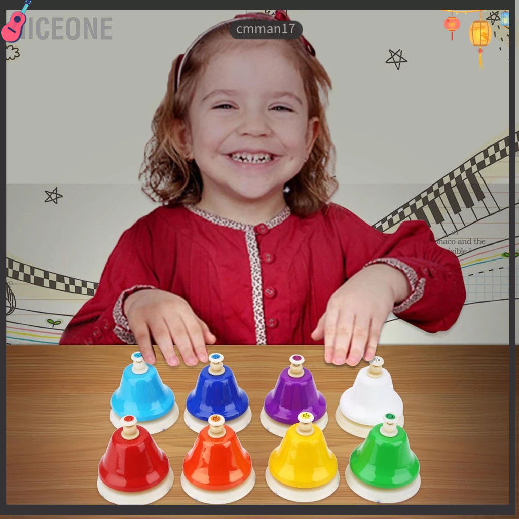 NiceOne  Bộ chuông tay 8 nốt đầy màu sắc đồ chơi nhạc cụ cho trẻ em cmman