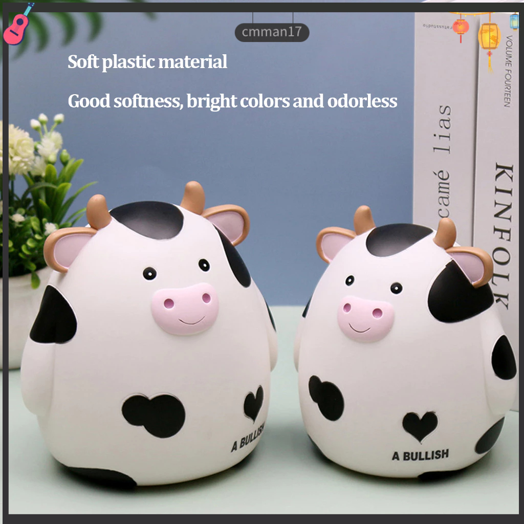 NiceOne Con heo đất trẻ em Chú bò nhỏ dễ thương Thiết kế hoạt hình Thân thiện với môi trường Đường nét tinh tế mượt mà Màu sắc tự nhiên Ngân hàng tiền xu cmman