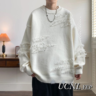 Áo sweater dệt kim màu trơn dáng rộng kiểu đường phố Hàn Quốc thời trang thu đông cho nam