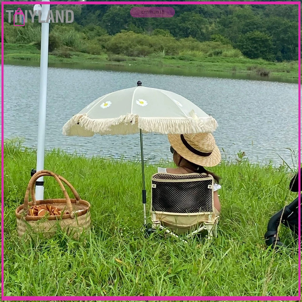TinyLand Ô Trẻ Em Đi Biển Tua Rua Hoạt Hình Vải Không Dệt Họa Tiết Gấu Đáng Yêu Ngoài Trời Dù Che Nắng cmman