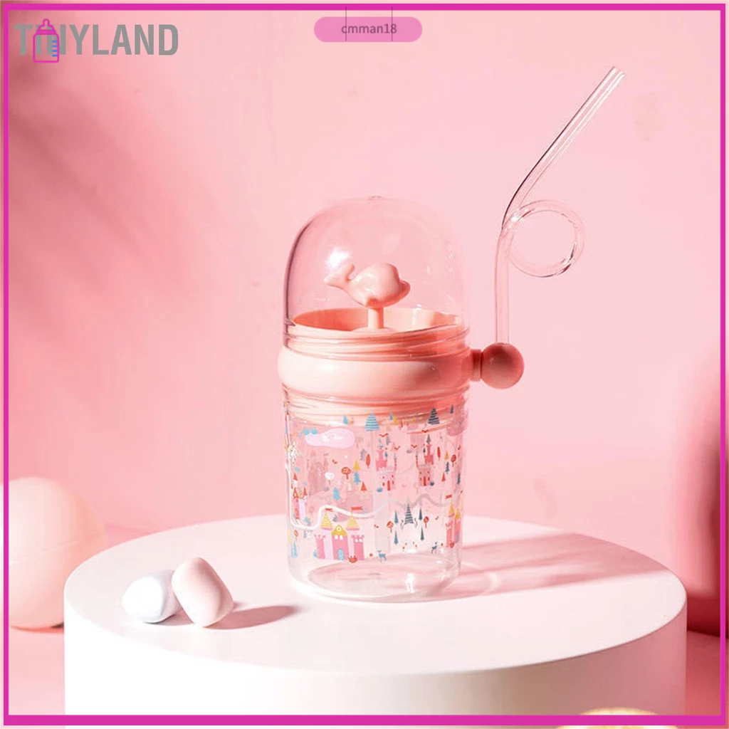 TinyLand Bình xịt cá voi nước cho trẻ sơ sinh Sippy Cup Cốc bằng nhựa mùa hè em có ống hút cmman