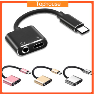 Ĩ 2 in 1 Type-C Audio Charging Adapter Type C to 3.5mm Earphone for Listening Music Charging USB-C Converter For Letv 2
