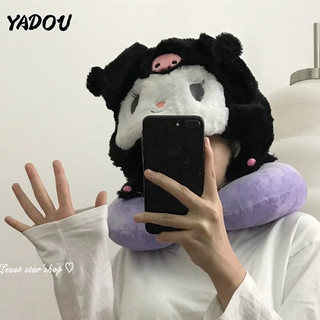 Gối kê cổ hình chữ u có mũ trùm đầu hình gấu / dâu tây / chuyến bay