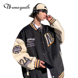  Áo Khoác Bóng Chày Dáng Rộng Phong Cách hip hop Mỹ Cổ Điển Hợp Thời Trang Cho Nam 