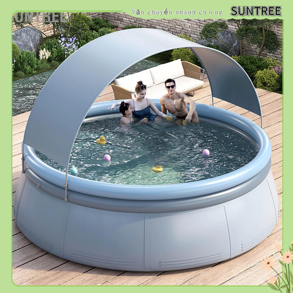 Bể bơi bơm hơi Kiddie Pool Lớn Blow Up Canopy Shadow Trên mặt đất cho gia đình trẻ em 1.8m SUNTREE